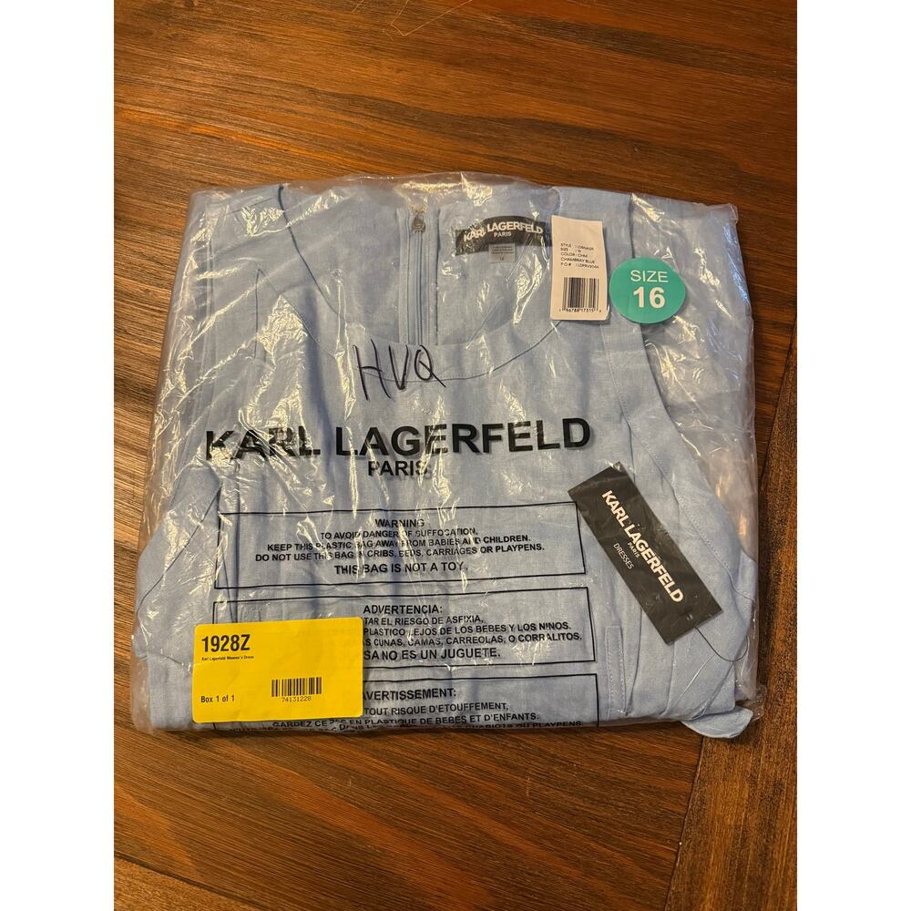 Karl Lagerfeld Paris Women’s Sleeveless Blue Midi Dress High Low Hem Wedding 16 - Picture 10 of 15